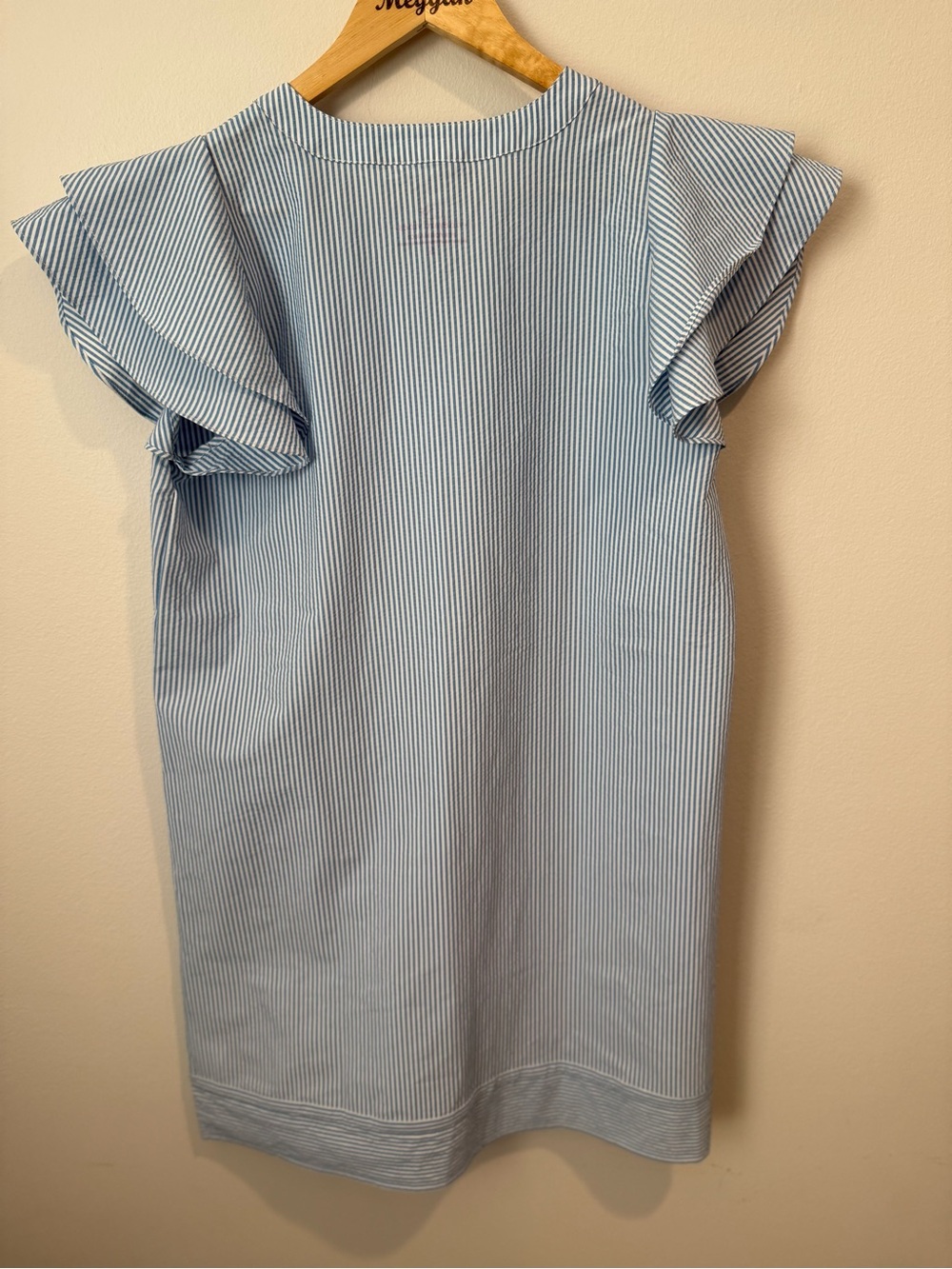 Vineyard Vines Performance Dress Cover up Blue Stripe Seersucker EUC Size Small - Picture 4 of 6